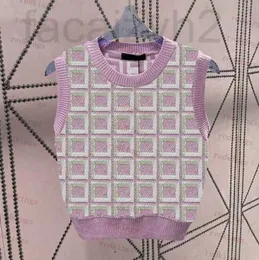 Tanques femininos Camis Designer Letters Jacquard Vest Women Knit Summer Sumrve Beach Colets Férias Casual Girls Tops Sweater de designer de tee qves