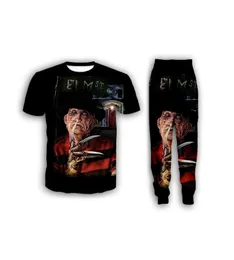 Nowe modne kobiety Kobiety koszmar na Elm Street Freddy Krueger Funny 3D Print Tshirt Jogger Pants Casusal Tracksuit Sets S274429121