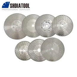 Zaagbladen SHDIATOOL 1pc Electroplated Diamond Cutting Grinding Saw Blade Both Double Side M14 M10 5/811 Thread Coated Disc Marble Granite