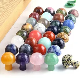 2CM Mini Crystal Agate Semi-precious Stones DIY Natural Rainbow Colorful Rock Mineral Agate Mushroom for Home Garden Party Decorations FY3884 hh0513