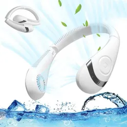 Fans Xiaomi Portable 5000mAh Hanging Neck Fan Foldable Summer Air Cooling USB Rechargeable Bladeless Mute Neckband Fans Outdoor
