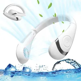 Fans Xiaomi Portable 5000mAh Hanging Neck Fan Foldbar Summer Air Cooling USB uppladdningsbar Bladeless Mute Neckband Fans utomhus