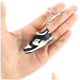 Chave Rings Brand 3D Basketball Shoes Chain Trendy Party Sneaker Keychain Gift Mini Toy Toy Doll Drop Delivery Jóias Dhita
