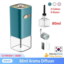 Appliances 80ML Electric Aroma Diffuser Timer Automatic Sprayer Air Purifier Rechargeable For Family Car Aromatherapy Essential Oil
