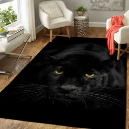 Carpets Panther Carpet Black Leopard Rug for Living Room Large Area Rug Animal Lion Tiger Doormat for Bedroom Home Decoration Tribal Rug