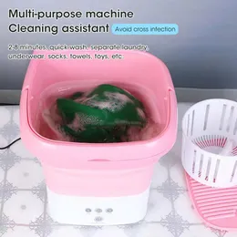 Machines Mini Folding Washing Machine For Clothes With Dryer Bucket Washing For Socks Underwear Washing Machine With Drying Centrifuge