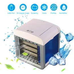 Ventilatori Mini condizionatore portatile Ventola di raffreddamento ad aria Aria condizionata desktop Umidificatore Purificatore per ufficio Casa Ventola di raffreddamento ad aria