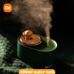 Apparater Xiaomi 300 ml Roterande planet trådlös luftfuktare USB 1200mAh Uppladdningsbar ultraljudsmisttillverkare Aroma diffusor med LED -lampa