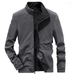 Kurtki męskie 2023 Moda odwracalny płaszcz stojak na kołnierz Business Casual Bluzka
