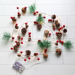 Строки 78,74 дюйма Pinecone Party Gustable Garland Atature Differving Tree Wanging Christmas Decer 20 лампы Внутренние светодиодные светодиодные светильники