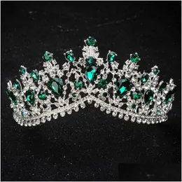 Saç Takı Kmvexo Avrupa Tasarım Kristal Büyük Prenses Kraliçe Evlilik Gelin Aksesuarları Gelin Tiaras Headb Dhgarden Dhj7k