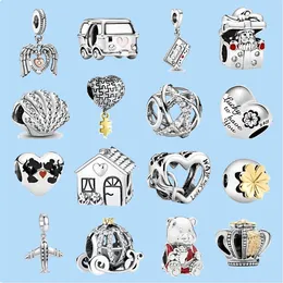 925 sterling silver charms for pandora jewelry beads Shell Airplane Camera Sail Boat Beads