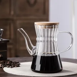 Tools Swabue Hand Brewed Coffee Server Maker Glass Tea Sharing Pot Handmade Pour Over Barista Cafe Milk Jug with Handle Coffee Machine