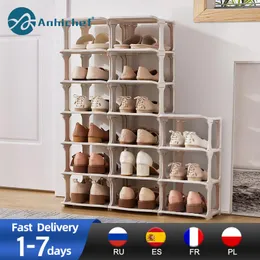 Storage Shoe Organizer DIY Assembly Stackable Shoe Shelf Large Capacity Shoe Rack Space Saving Home Dorm Shoe Storage Cabinet Holder