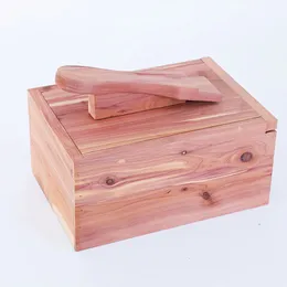 Shoe Parts Accessories Multi Functional Storage Stool Red Cedar Wood Shine Box Creative Shoes Care Kit 230512