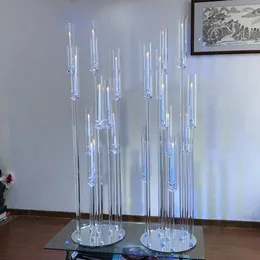 Świece 8pcs) Hurtowa wysoka dekoracja ślubna podłoga stojąca Kryształowe Centerpiece Candelabra Yudao122