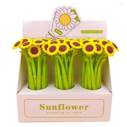 1/2/3pcs Cute Sunflower Gel Pen Kawaii Silicone Signature Pens Kids Gifts 0.5mm Black Ink Fine Point Students Stationery