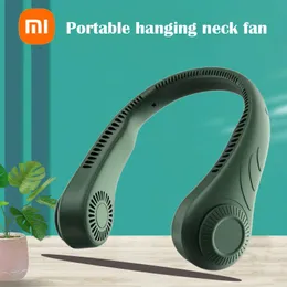 Fans Xiaomi Portable Neck Fan Electric Wireless Fan Rechargeable USB Mini Bladeless Mute Fans Hanging Neck Cooler for Outdoor Sports