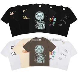 Mens T-shirts Designer womens Galleryes depts Shirt Alphabet Print Trendy Trend Basic Casual Fashion Loose Short T-shirt Half Sleeve TeeS Green White And Black