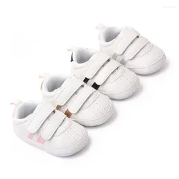 First Walkers Baby Boys Girls Casual Shoes Pu Soft Bottom Non-slip Stripes Toddler Infant Borns Crib Sneakers