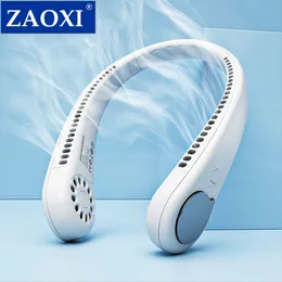 Fans ZAOXI Xiaomi Hanging Neck Fan Portable Mini Cooling Fans Handheld Fan Bladeless USB Charging Sports Fan Suitable For Outdoor