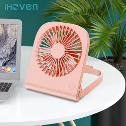Ventilatori iHoven Ventilatore da tavolo portatile USB ricaricabile con Power Bank 4800mAh Mini ventilatore da tavolo regolabile a 180° per gadget da ufficio Casa
