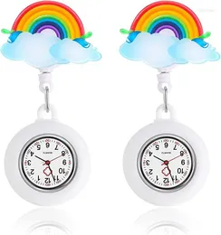 Pocket Watches 2 Pieces Silicone Watch Detachable Replacement Washable Stretchable Nursing Student Alarms