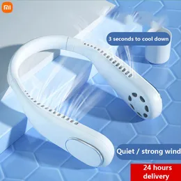 Fans Xiaomi Tragbarer Nackenventilator, blattlos, 3000 mAh, wiederaufladbar, Stummventilatoren, Outdoor-Ventilador, Kühlung, tragbarer Nackenbügel, blattloser Sport