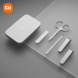 الملحقات 2022 الأصلي Xiaomi Mijia Nail Clipper Stainsal Steel Nail Clippers 5pcs Tool Tool Set Pedicure Care Tool