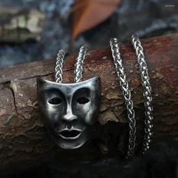 Chains Gothic Mens Mask Pendant Necklace Stainless Steel Rings For Men Biker Party Jewelry Gifts Him
