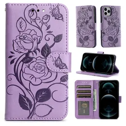 iPhoneの蝶の財布電話ケース14 13 12 11 Pro Max XR XS X Samsung Galaxy S21 S20 Ultra Plus Lace Flower Pattern PU Leather Shockproof保護ケースカバー