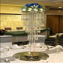 Party Decoration 10pcs)Elegant Crystal Centerpieces Clear Wedding Lead Road Gold Table Flower Vase Centerpiece Stand Deco