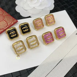 New Spring Gift Earrings 18K Gold Plated Solid Color Eardrop High Quality Spring New Love Earrings Designer Brand Letter C Logo Stamp Stud 2023 Charm Dangle Earrings