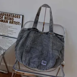 Modne torebki dżinsowe i torebka kobiety przyczynowe torby na ramię w torbie skrzyżowane o dużej pojemności na damskie książki