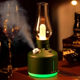 Appliances Retro Lamp Air Humidifier 1200mAh USB Rechargeable Wireless Aroma Diffuser Essential Oil 7Color Lights Cool Mist for Home Car