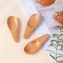 Flatware Sets Solid Wood Tableware Small Spoon Handmade And Simple Color Lotus Tea Milk Powder Dessert