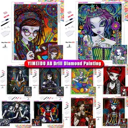 Stitch YIMEIDO 5D Diy AB Diamond Embroidery Halloween Girls Zipper Bag Diamond Painting Cartoon Needleworks Cross Stitch Kit Home Decor