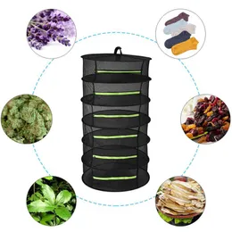 Organization Layers Drying Net For Herbs Hanging Basket Folding Dry Rack Herb Drying Net Dryer Bag Mesh For Flowers Buds Plants Organizer