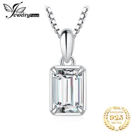 Jewelypalace Moissanite D Color 1CT Emerald Cut 925 Sterling Silver Pendant Necklace For Woman No Chain Yellow Rose Gold Plated