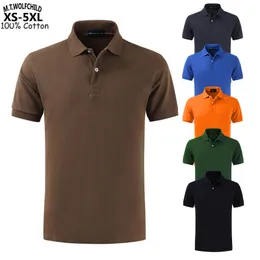 Herrpolos 100% bomull av toppkvalitet Summer Men's Polo Shirts Sportwear Tees XS5XL Solid Color Short Sleeve Polos Homme Fashion Clothes 230512