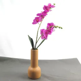 Dekoratif çiçek çelenkleri gerçek dokunmatik kelebek orkide ile yaprak yapay bahar çiçek oda bahçesi ev deko doğum günü sevgililer