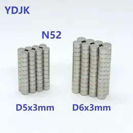 Magnesy 100pcs/partia N52 Neodym Magnet 5*3 6*3 Standardowy rozmiar Dysk Stały NDFEB Rządzą Ziemię Permanent 5x3 6x3 230512