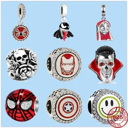 925 sterling silver charms for pandora jewelry beads New Original Silver Spider Captain Charm Beads