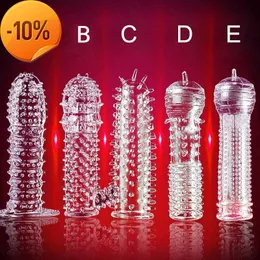 Massage 5 Pcs Man's Penis Extender Reusable Delayed Ejaculation Sex Products Finger Cock Ring Adult Sex Toys for Male Longer Lasting