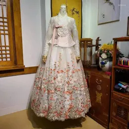 Ropa étnica Hanbok traje folclórico coreano novia boda ceremonia brindis vestido ropa de mujer