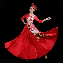 Ny vuxen kvinnors långa klänning öppnar dans Big Swing Dress Grand Chorus National Modern Stage Dance Performance Dance Costume