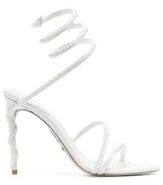 Designers Rene Caovilla stiletto heels sandals Margot wraparound crystal-embellished sandals dress shoe ladies slipers rhinestone studded shoes sandal XOOXXX