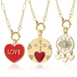Pendant Necklaces Heart Love Necklace For Women Dream Catcher Woman's Long Stainless Steel Chains Friend Collars Choker GoldPendant