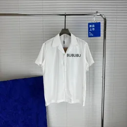 Designer mass camisas casuais moda Burbereys Men Brand Botões de mangas curtas de verão confortável respirável