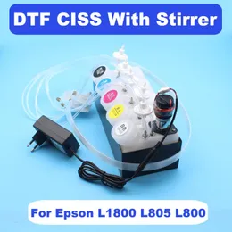 Ink Refill Kits DTF CISS Shake For L1800 L800 L805 White Tank With Stirrer Mixer Printer BIS Continuous Supply System